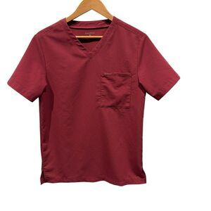 JAANUU Scrub Top Women’s M Rhena Essential  V-neck Warm Berry Discontinued